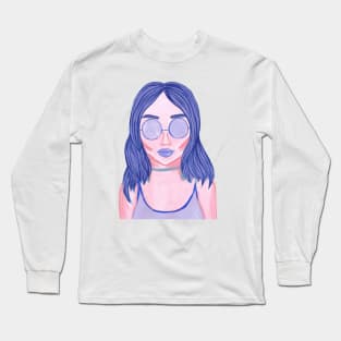 Pink + Blue Long Sleeve T-Shirt